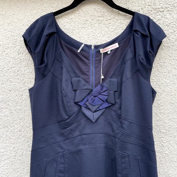 NEW Rebecca Taylor Blue Sheath Dress 10 Sleeveless - Picture 3 of 9